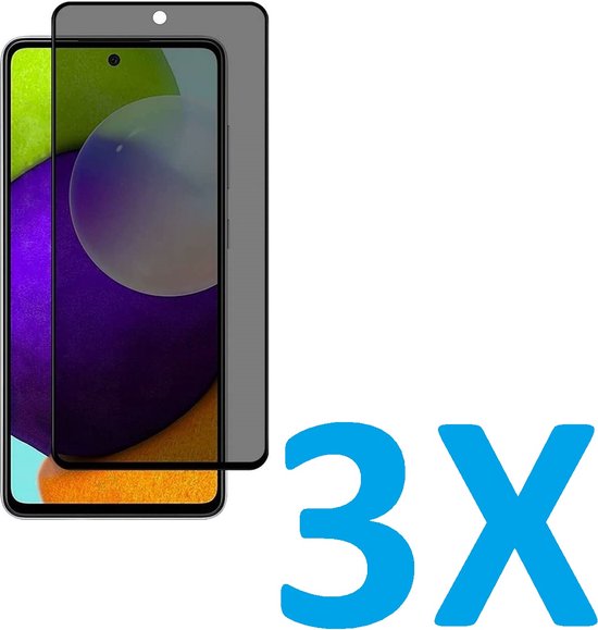 Samsung Galaxy A72 4G/5G Screenprotector Gehard 9H – Privacy Screenprotector – 3-Pack-Ilumina Benelux
