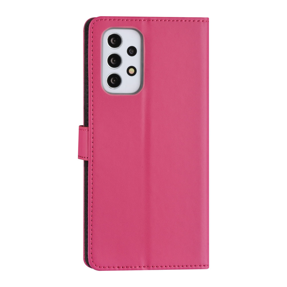 Samsung Galaxy A73 5G Book Case hoesje - Pasjeshouder voor 3 pasjes - Magneetsluiting - Felroze-Hoesjes-Ilumina Benelux