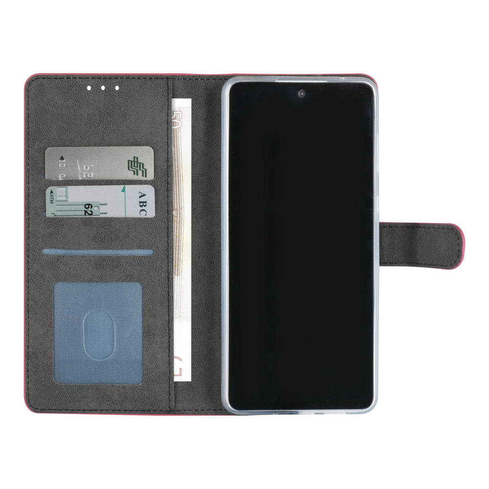 Samsung Galaxy A73 5G Book Case hoesje - Pasjeshouder voor 3 pasjes - Magneetsluiting - Felroze-Hoesjes-Ilumina Benelux