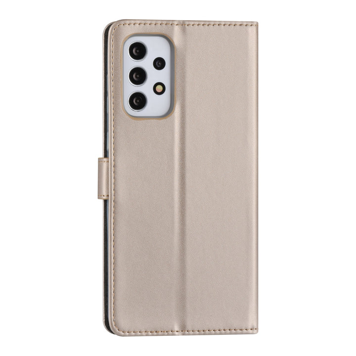 Samsung Galaxy A73 5G Book Case hoesje - Pasjeshouder voor 3 pasjes - Magneetsluiting - Goud-Hoesjes-Ilumina Benelux