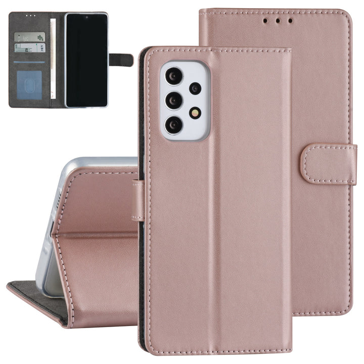 Samsung Galaxy A73 5G Book Case hoesje - Pasjeshouder voor 3 pasjes - Magneetsluiting - Rose Gold-Hoesjes-Ilumina Benelux