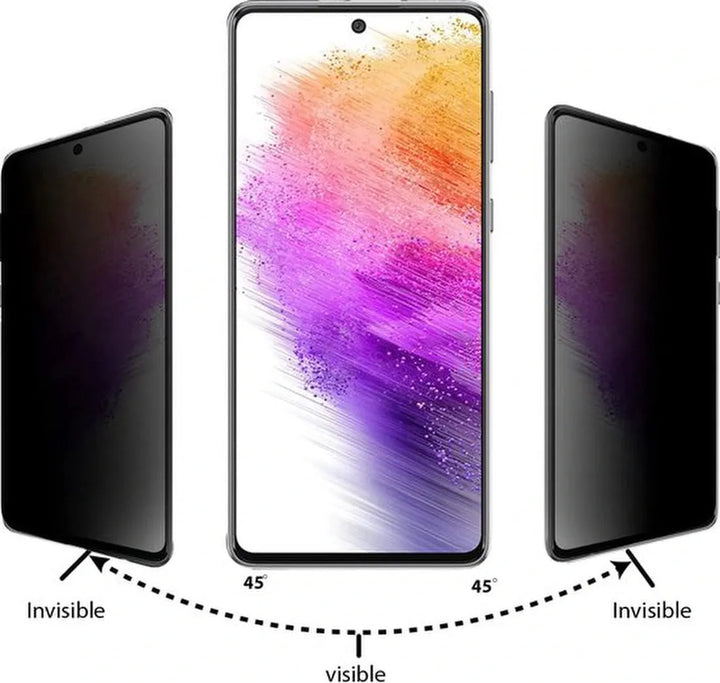 Samsung Galaxy A73 5G – Privacy Full Cover – 9H Gehard Glas – 5-Pack-Ilumina Benelux