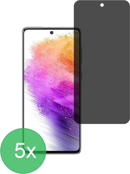Samsung Galaxy A73 5G – Privacy Full Cover – 9H Gehard Glas – 5-Pack-Ilumina Benelux
