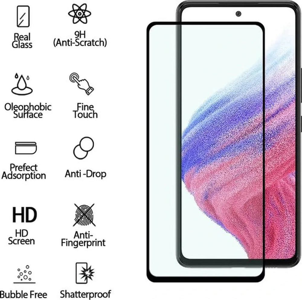 Samsung Galaxy A73 5G Screenprotector Gehard 9H Screenprotector Full Cover – 2-Pack-Ilumina Benelux