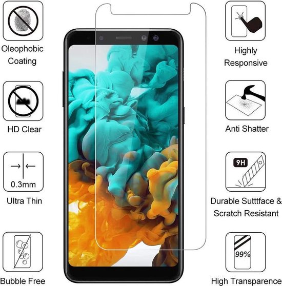 Samsung Galaxy A8 2018 Screenprotector Gehard 9H – Anti-kras – 2-Pack-Ilumina Benelux