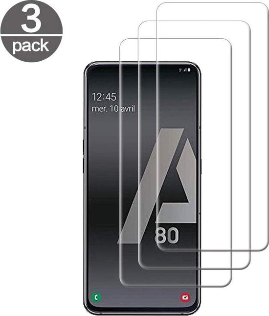 Samsung Galaxy A80 / A90 Screenprotector Gehard 9H – Anti-kras – 3-Pack Tempered Glas-Ilumina Benelux