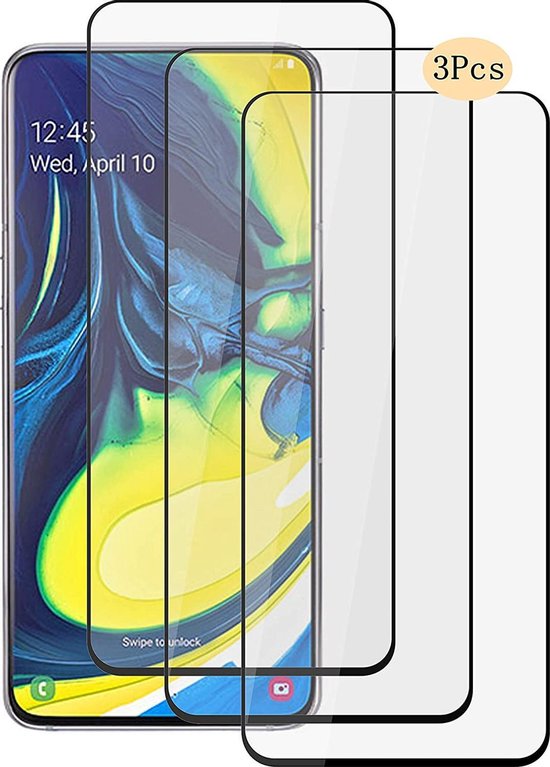 Samsung Galaxy A80/A90 Screenprotector Gehard 9H Screenprotector Full Cover – 3-Pack-Ilumina Benelux