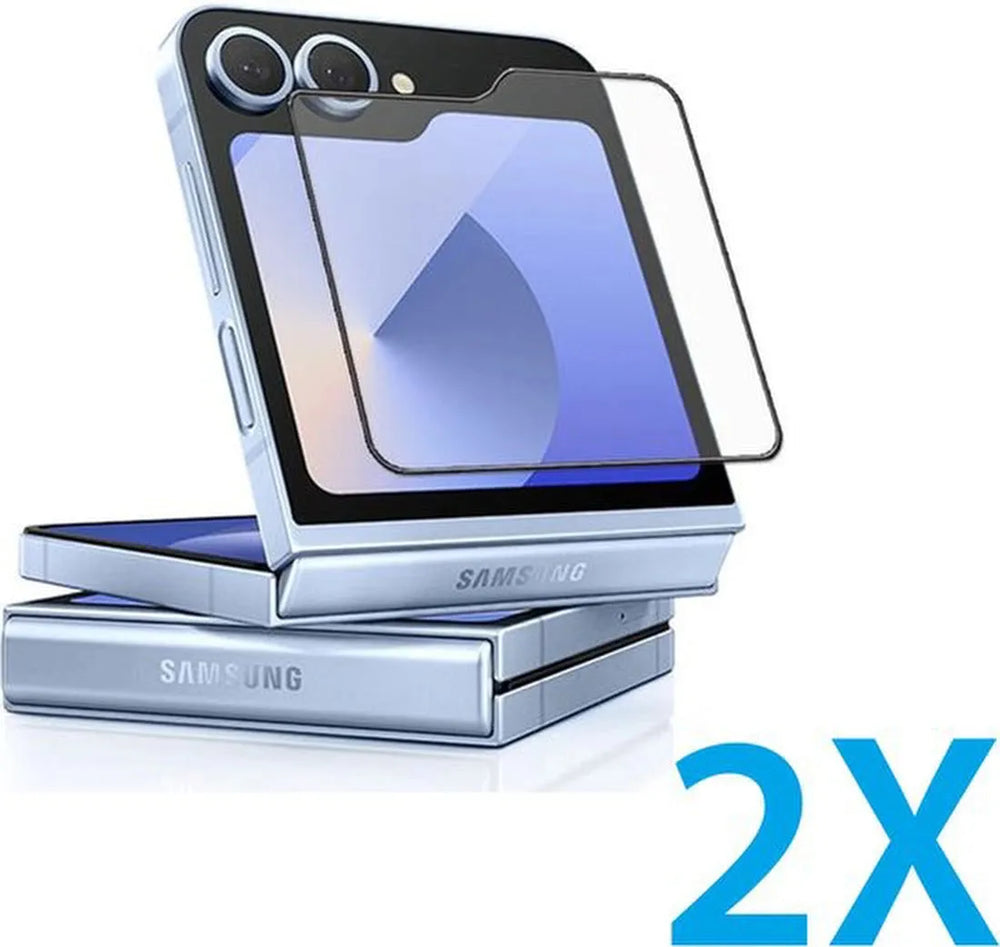 Samsung Galaxy Flip 6 Screenprotector Full Cover – 9H Gehard Glas – 2-Pack-Ilumina Benelux