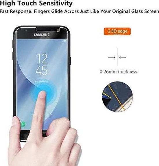 Samsung Galaxy J3 2017 Screenprotector Gehard 9H – Anti-kras – 2-Pack-Ilumina Benelux