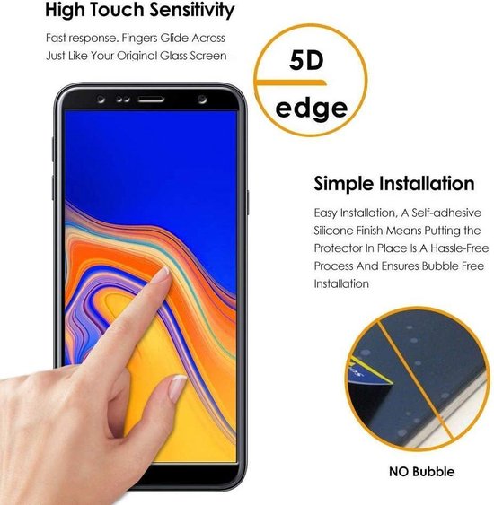 Samsung Galaxy J4 Plus 2018 Screenprotector Gehard 9H Screenprotector Full Cover – 3-Pack-Ilumina Benelux