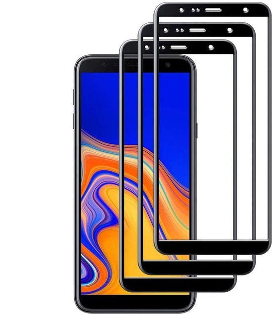 Samsung Galaxy J4 2018 Screenprotector Full Cover – 9H Gehard Glas – 3-Pack Tempered Glas-Ilumina Benelux