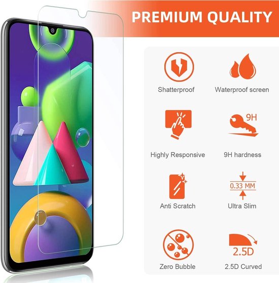 Samsung Galaxy M21 Screenprotector Gehard 9H – Anti-kras – 3-Pack-Ilumina Benelux