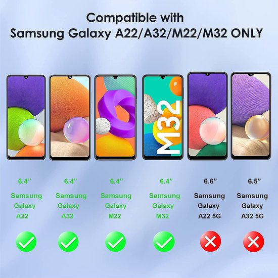 Samsung Galaxy M22/M32/A22 4G Screenprotector Gehard 9H – Anti-kras – 1-Pack-Ilumina Benelux