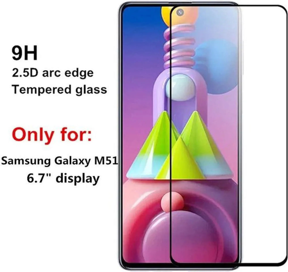 Samsung Galaxy M51 Screenprotector Full Cover Gehard Glas 9H – Anti Kras – 2-Pack-Ilumina Benelux