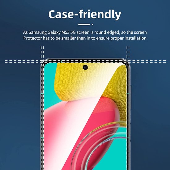 Samsung Galaxy M53 5G Screenprotector Gehard 9H – Anti-kras – 3-Pack-Ilumina Benelux
