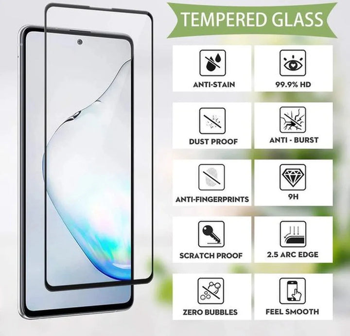 Samsung Galaxy Note 10 Lite Screenprotector Full Cover Gehard Glas 9H – Anti-kras – 3-Pack-Ilumina Benelux