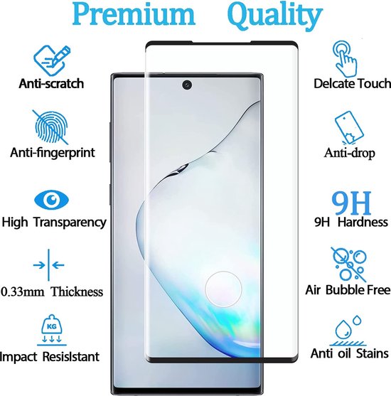 Samsung Galaxy Note 10 Screenprotector Full Cover – 9H Gehard Glas – 5-Pack-Ilumina Benelux