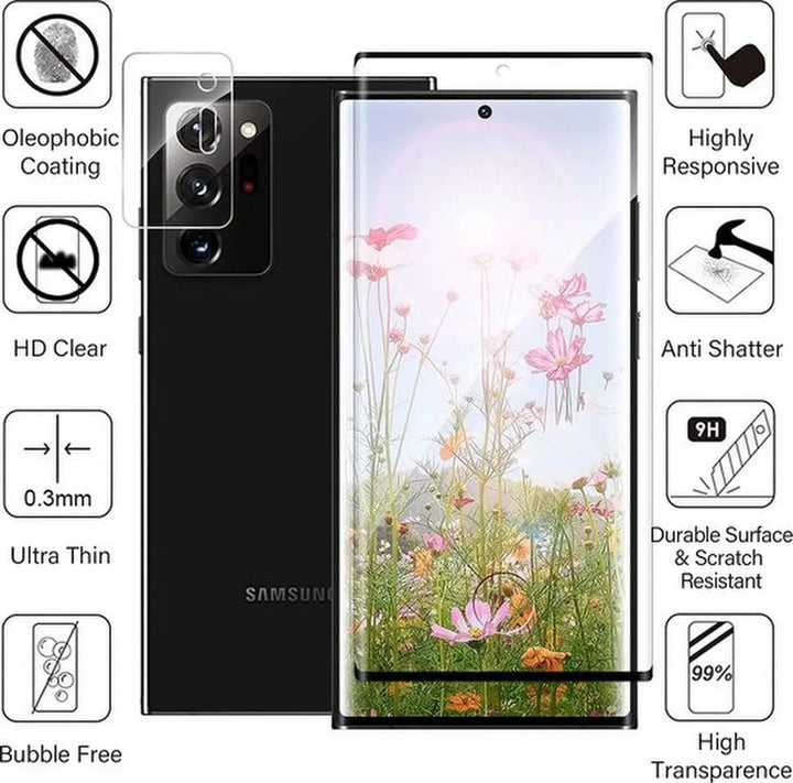 Samsung Galaxy Note 20 Ultra Screenprotector Full Cover Screenprotector Gehard 9H – 3-Pack-Ilumina Benelux