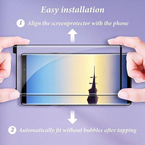 Samsung Galaxy Note 8 Screenprotector Full Cover Screenprotector Gehard 9H – 2-Pack-Ilumina Benelux
