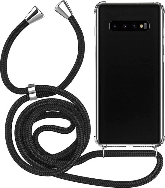 Samsung Galaxy S10 Plus Hoesjes – Transparante Backcover met Koord – Schokbestendig – Anti Kras-Ilumina Benelux