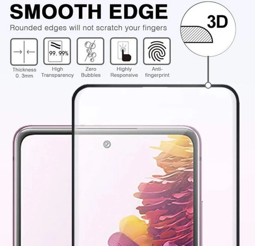 Samsung Galaxy S20 FE Screenprotector Full Cover – 9H Gehard Glas – 3-Pack-Ilumina Benelux