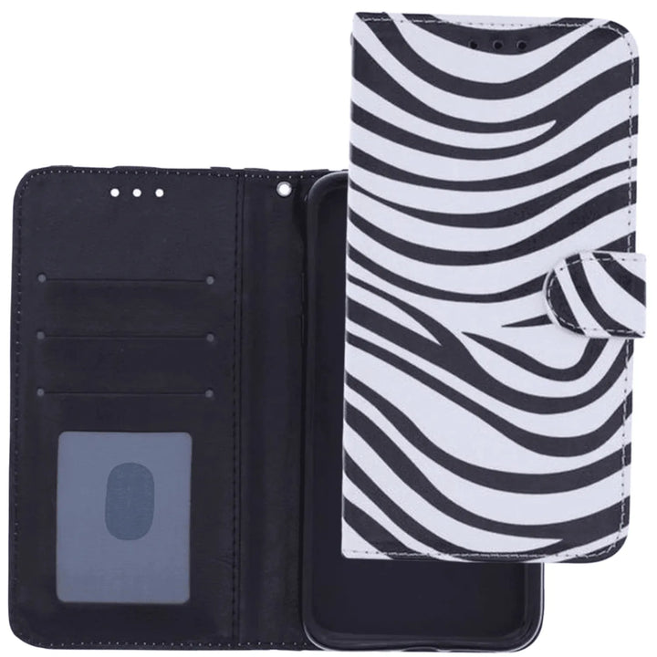 Samsung Galaxy A52 Hoesjes – Portemonnee Hoes – Zebra Design – 2x Gehard Glas Screenprotector – Zwart/Wit-Ilumina Benelux