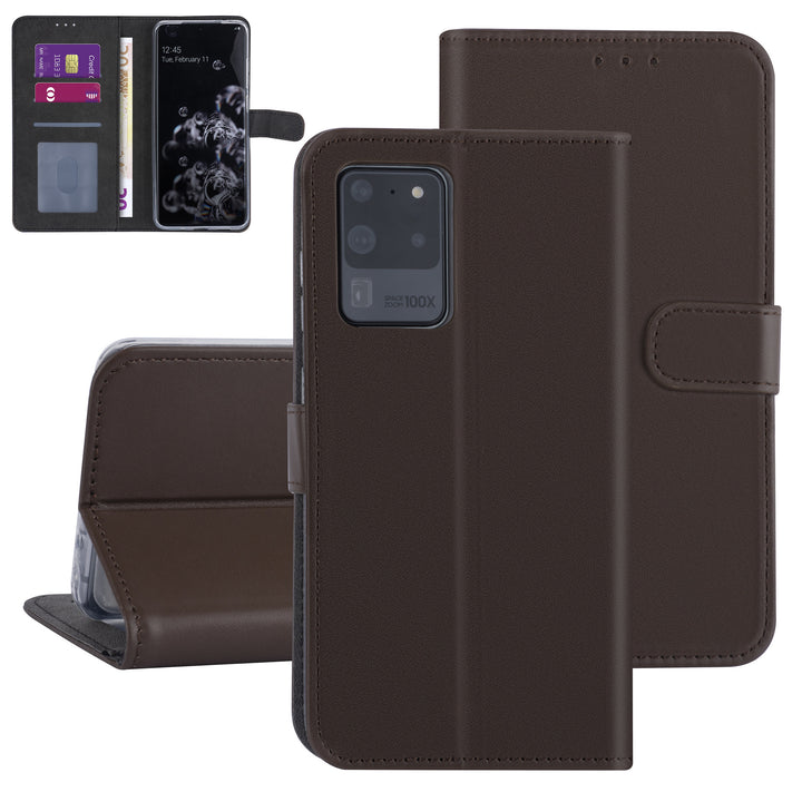 Samsung Galaxy S20 Ultra Book Case hoesje - Bruin - Kaarthouder-Hoesjes-Ilumina Benelux