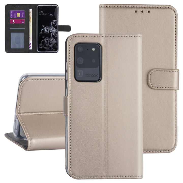 Samsung Galaxy S20 Ultra Book Case hoesje - Goud - Kaarthouder-Hoesjes-Ilumina Benelux