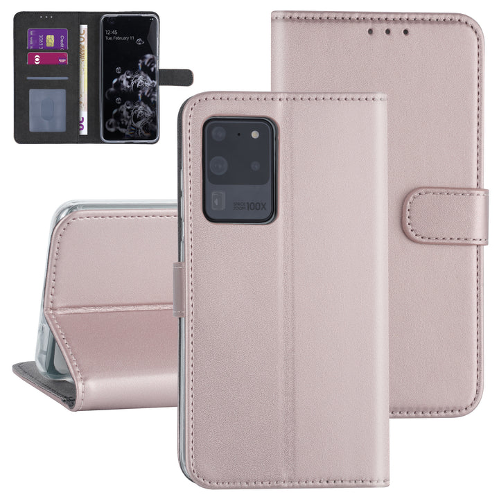 Samsung Galaxy S20 Ultra Book Case hoesje - Rose Gold - Kaarthouder-Hoesjes-Ilumina Benelux