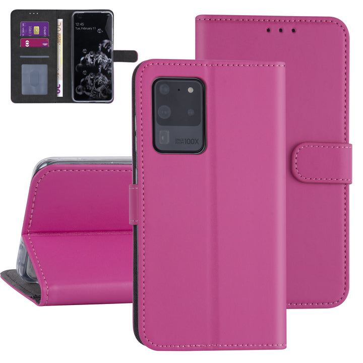 Samsung Galaxy S20 Ultra Book Case hoesje - felroze - Kaarthouder-Hoesjes-Ilumina Benelux