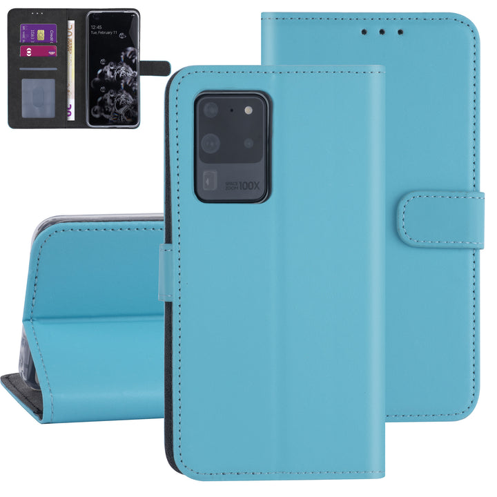 Samsung Galaxy S20 Ultra Book Case hoesje - lichtblauw - Kaarthouder-Hoesjes-Ilumina Benelux