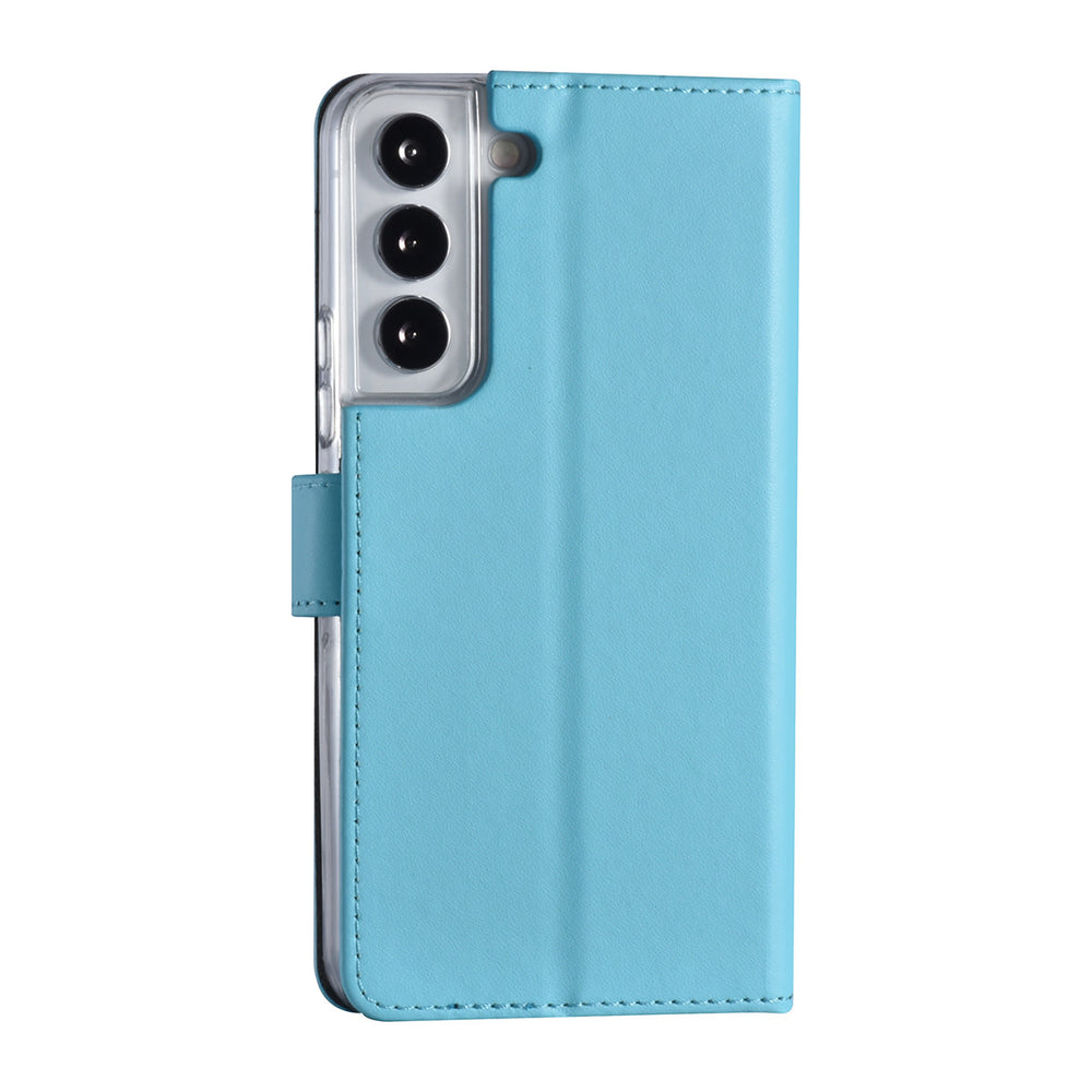 Samsung Galaxy S22 Booktype hoesje - Pasjeshouder - Magneetsluiting - LichtBlauw-Hoesjes-Ilumina Benelux