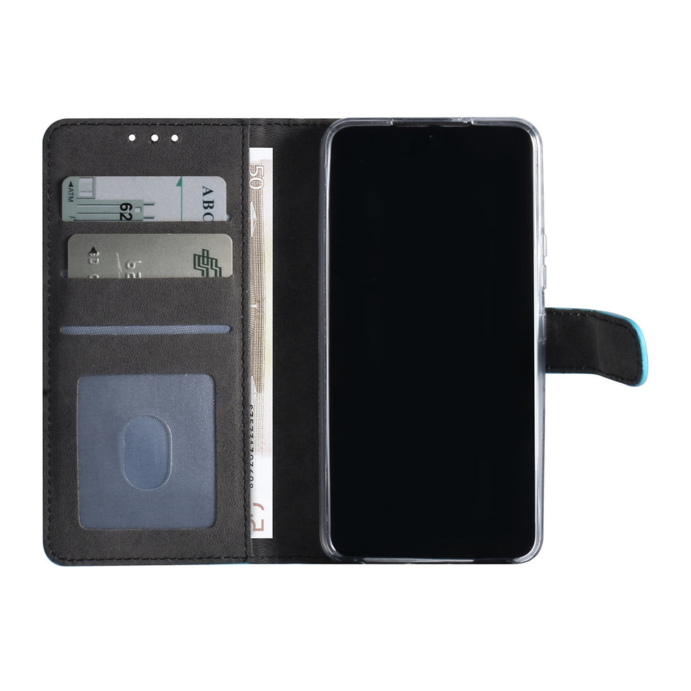 Samsung Galaxy S22 Booktype hoesje - Pasjeshouder - Magneetsluiting - LichtBlauw-Hoesjes-Ilumina Benelux
