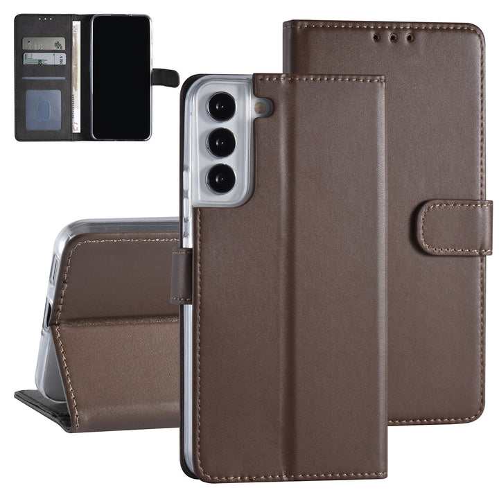Samsung Galaxy S22 Plus Booktype hoesje - Pasjeshouder - Magneetsluiting - Bruin-Hoesjes-Ilumina Benelux