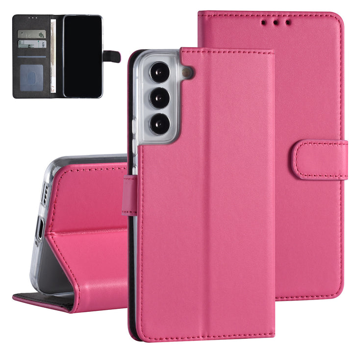 Samsung Galaxy S22 Plus Booktype hoesje - Pasjeshouder - Magneetsluiting - Felroze-Hoesjes-Ilumina Benelux