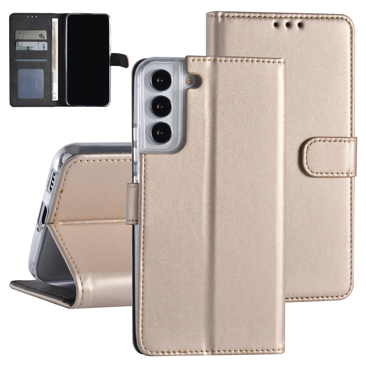 Samsung Galaxy S22 Plus Booktype hoesje - Pasjeshouder - Magneetsluiting - Goud-Hoesjes-Ilumina Benelux