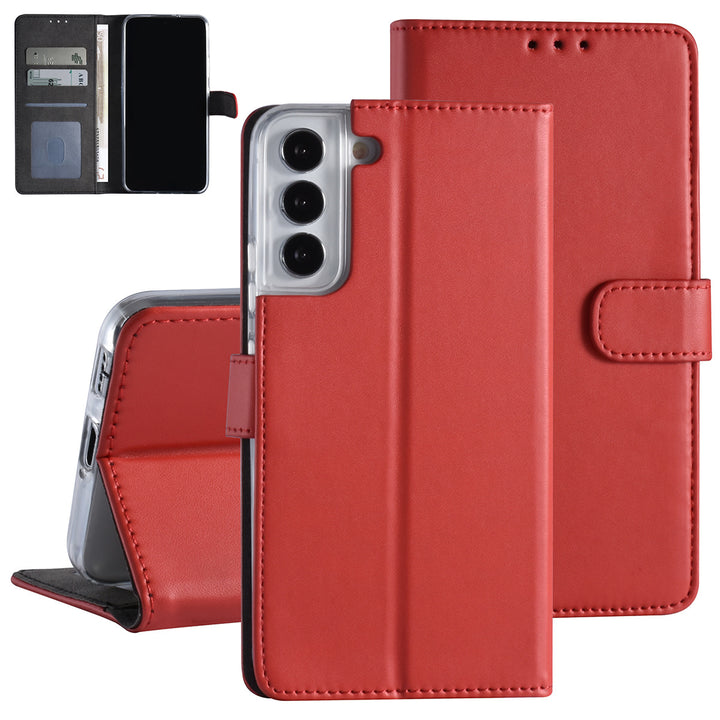 Samsung Galaxy S22 Plus Booktype hoesje - Pasjeshouder - Magneetsluiting - Rood-Hoesjes-Ilumina Benelux