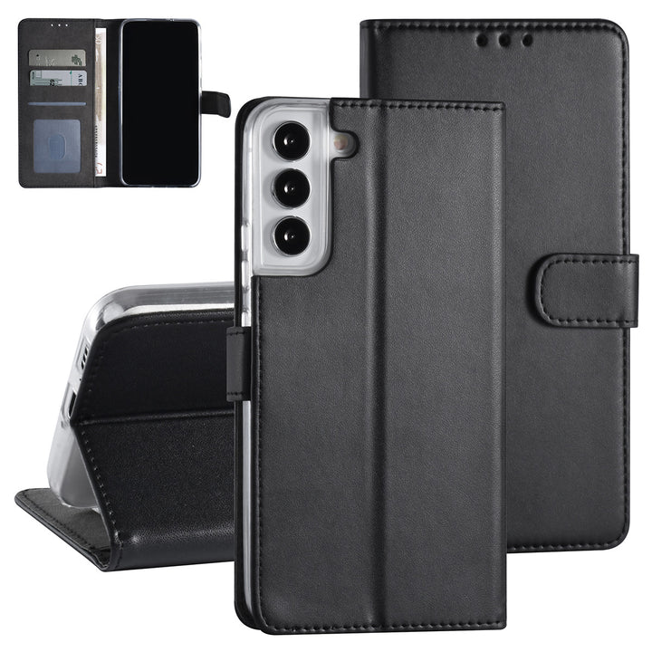 Samsung Galaxy S22 Plus Booktype hoesje - Pasjeshouder - Magneetsluiting - Zwart-Hoesjes-Ilumina Benelux