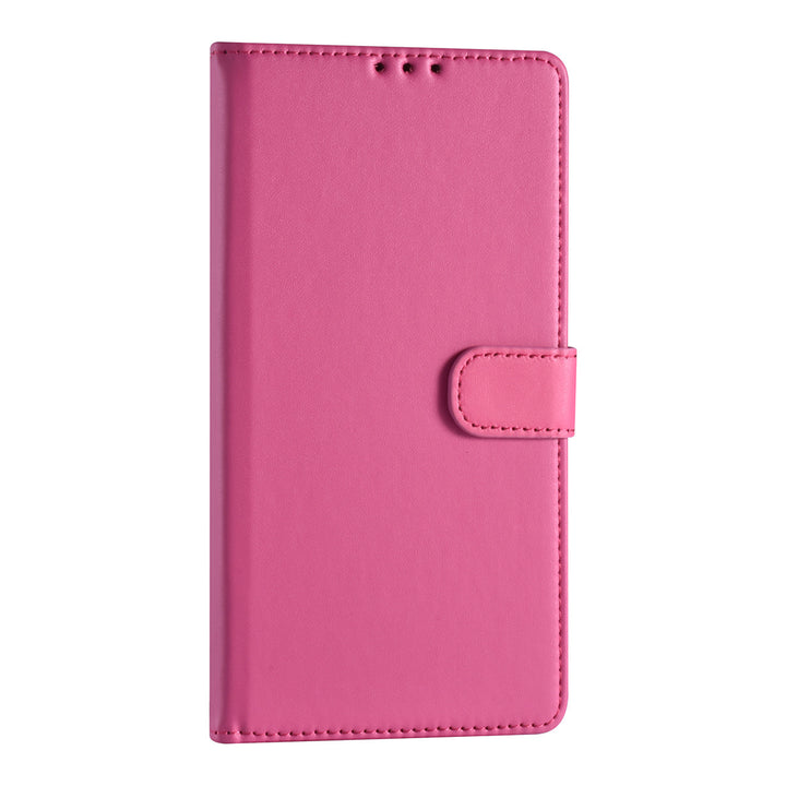 Samsung Galaxy S22 Ultra Booktype hoesje - Pasjeshouder - Magneetsluiting - Felroze-Hoesjes-Ilumina Benelux