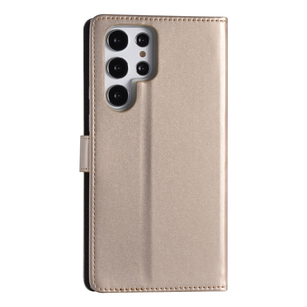 Samsung Galaxy S22 Ultra Booktype hoesje - Pasjeshouder - Magneetsluiting - Goud-Hoesjes-Ilumina Benelux