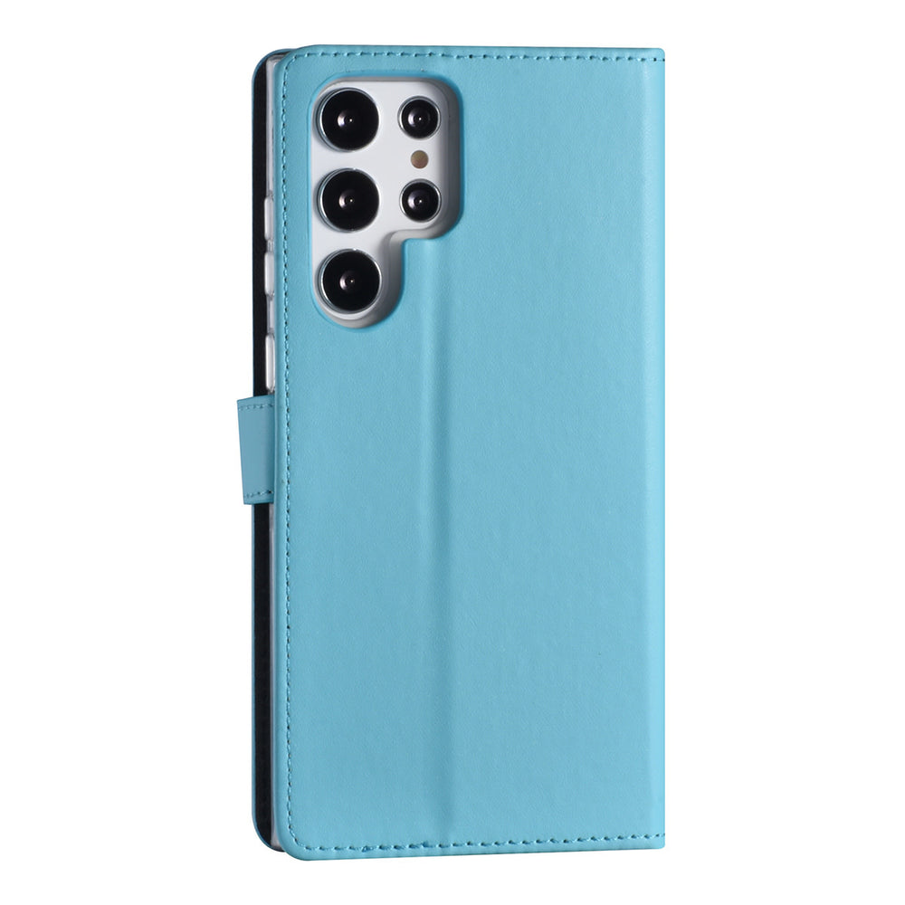 Samsung Galaxy S22 Ultra Booktype hoesje - Pasjeshouder - Magneetsluiting - LichtBlauw-Hoesjes-Ilumina Benelux