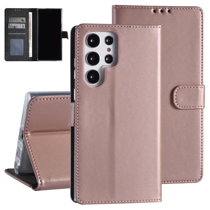 Samsung Galaxy S22 Ultra Booktype hoesje - Pasjeshouder - Magneetsluiting - Rose Gold-Hoesjes-Ilumina Benelux