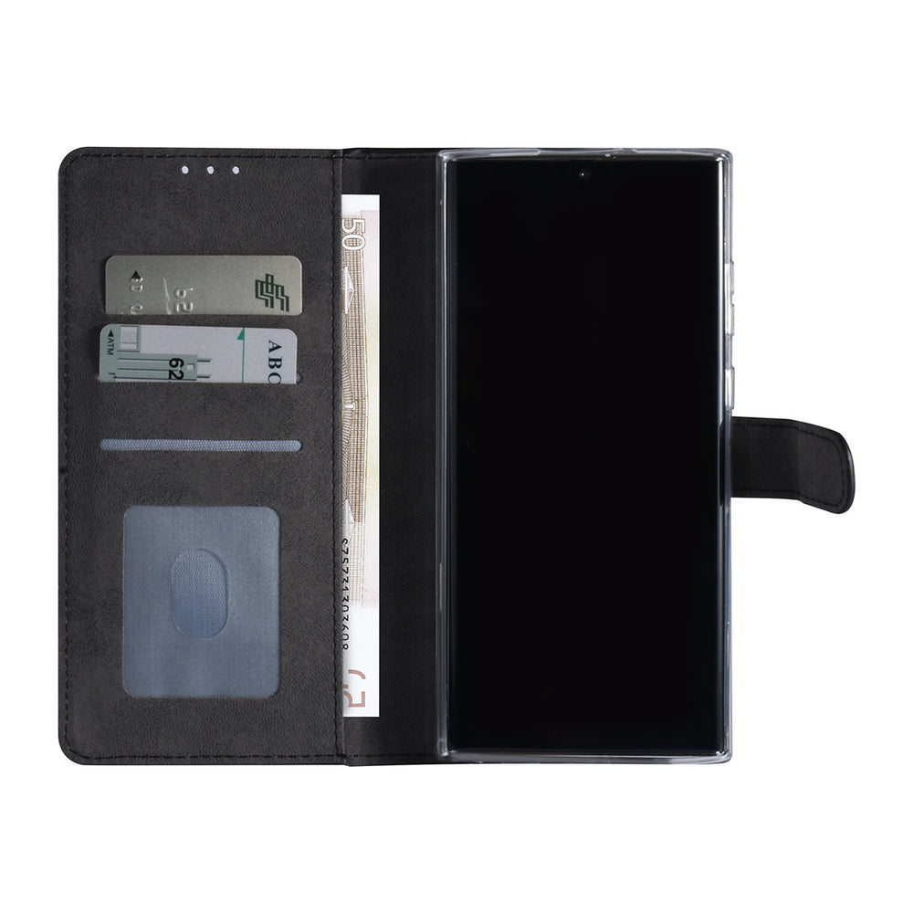 Samsung Galaxy S22 Ultra Booktype hoesje - Pasjeshouder - Magneetsluiting - Zwart-Hoesjes-Ilumina Benelux