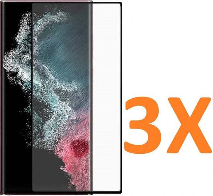 Samsung Galaxy S22 Ultra Screenprotector Full Cover Gehard Glas 9H – Anti Kras – Tempered Glas – 3-Pack-Ilumina Benelux
