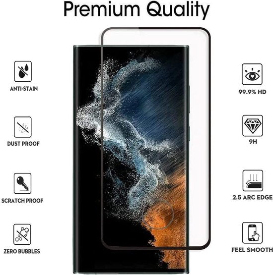 Samsung Galaxy S22 Ultra Screenprotector Full Cover Gehard Glas 9H – Anti-kras – 4-Pack-Ilumina Benelux