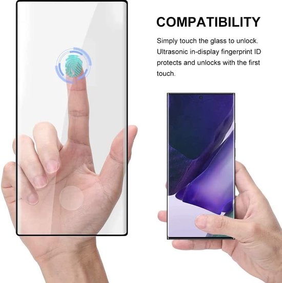 Samsung Galaxy S22 Ultra Screenprotector Full Cover Screenprotector Gehard 9H – 2-Pack-Ilumina Benelux