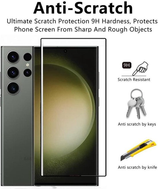 Samsung Galaxy S23 Ultra Screenprotector Full Cover Screenprotector Gehard 9H – 2-Pack-Ilumina Benelux