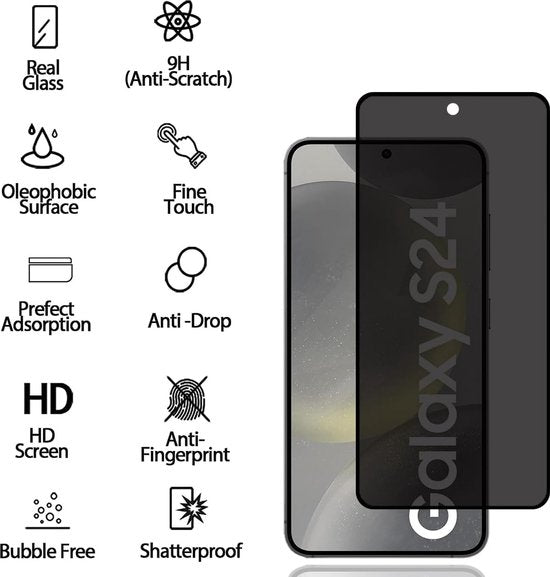 Samsung Galaxy S24 Screenprotector Full Cover Screenprotector Gehard 9H – 2-Pack-Ilumina Benelux