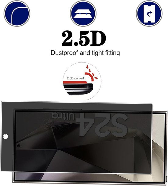 Samsung Galaxy S24 Ultra Screenprotector Full Cover – 9H Gehard Glas – 3-Pack Tempered Glas-Ilumina Benelux