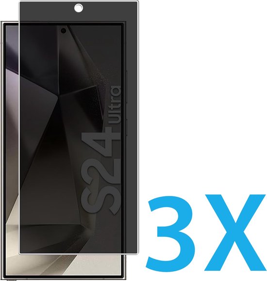 Samsung Galaxy S24 Ultra Screenprotector Full Cover – 9H Gehard Glas – 3-Pack Tempered Glas-Ilumina Benelux